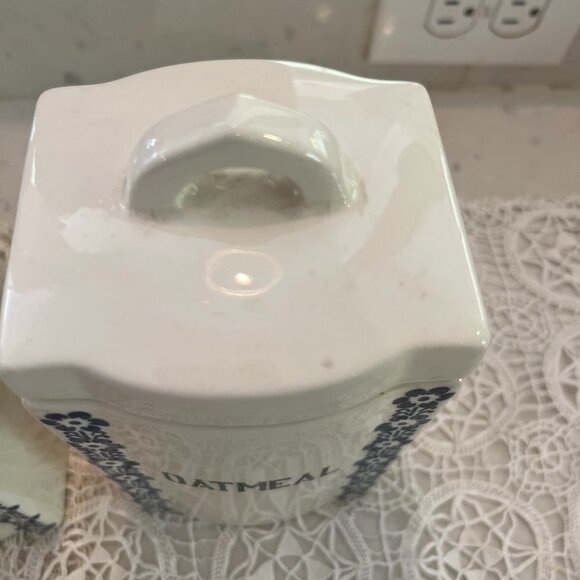 Matching Set 3 Barley, Rice, Oatmeal Dek 1623 Ges Geschatzt Porcelain Canisters - Picture 7 of 11